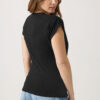 M&Co Black Short Sleeve Wrap Top