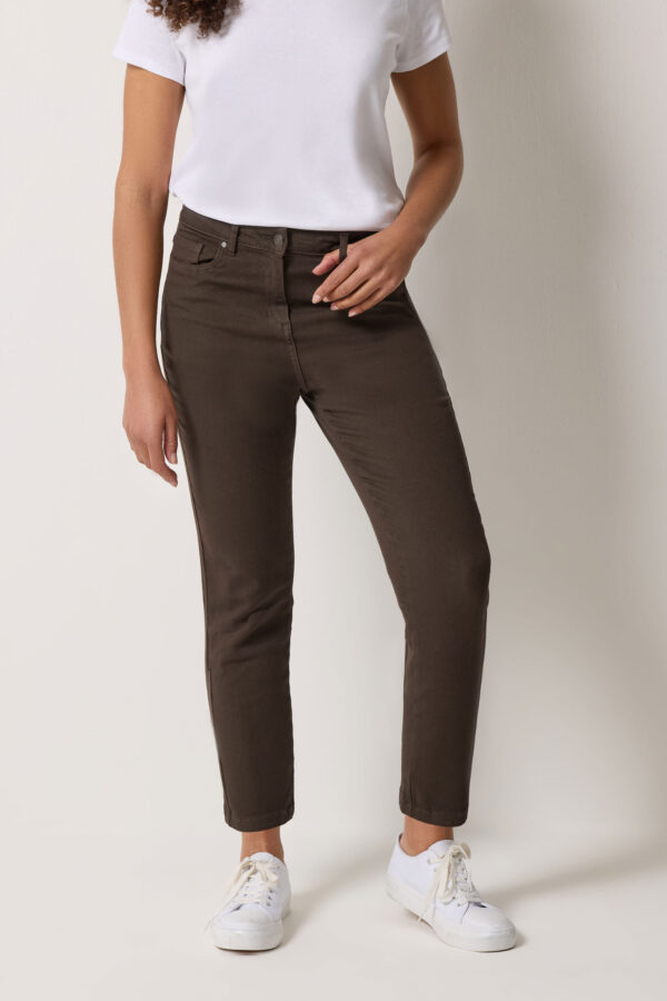 Chocolate Brown Ankle Grazer Jeans
