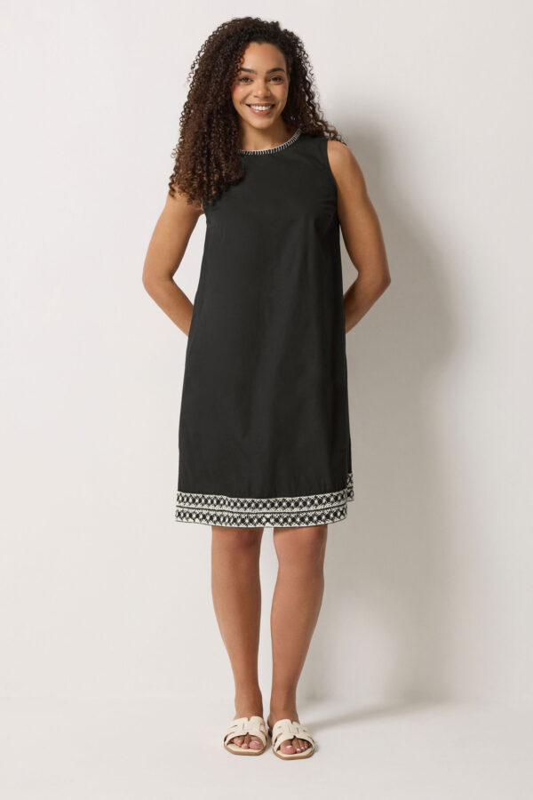 2175071a-c044-45_502887_B Black Contrast Trim Cotton Shift Dress