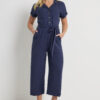 427d980d-5ace-44_502880_A Navy Blue Tie Waist Linen Jumpsuit