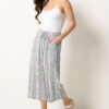 White Stripe Cropped Wide Leg Trousers
