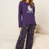 56d4e567-fd53-42_502719_B M&Co Purple 'Koalaty Time' Cotton Wide Leg Pyjama Set