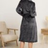 M&Co Dark Grey Ribbon Detail Shawl Dressing Gown