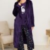 M&Co Purple Ribbon Detail Shawl Dressing Gown