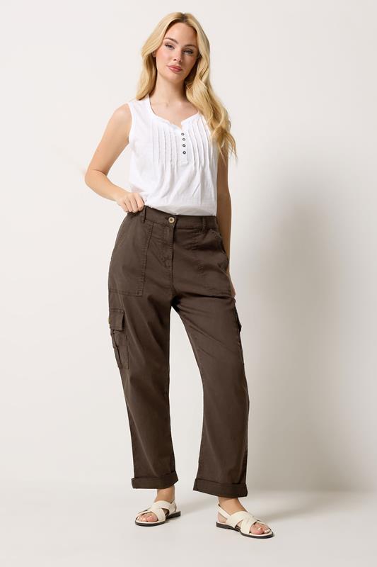 82e446c2-2d00-47_503202_B M&Co Chocolate Brown Cargo Trousers