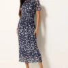 8de83a75-4707-49_521284_B Petite Blue Polka Dot Twist Front Mesh Maxi Dress