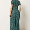 Teal Green Ditsy Floral Print Wrap Dress