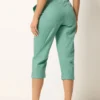 Green Cool Cotton Poplin Cropped Trousers