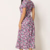 Petite Berry Purple Floral Short Sleeve Midi Dress