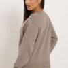 Petite Mocha Brown Button Detail Sweatshirt