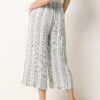 White Stripe Cropped Wide Leg Trousers