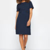 Navy Blue Button Detail Tailored Dress