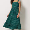 Teal Green Foil Detail Maxi Dress